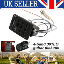 Fishman 4 Band 301 EQ Tuner Piezo Mic Presys Blend Acoustic Guitar Pickup Preamp
