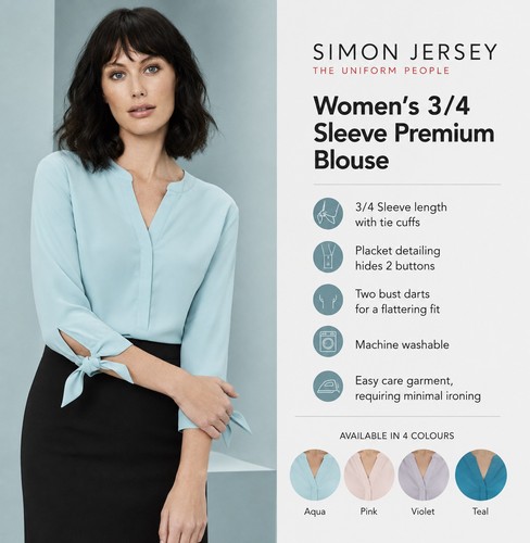 Ladies workwear blouse neck - blouse, v-neck