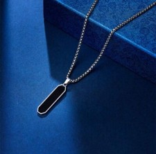Black Titanium Steel Pendant Necklace Hip Hop Minimalist Stainless Steel Chain