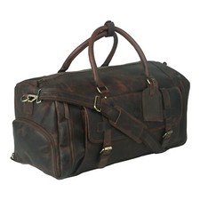 22 Inch Genuine Leather Duffel Bag | Overnight Travel Weekend Sports Gym bag2