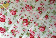 Cath Kidston Ikea Rosali Rose White Hand Crafted Fabric Notice Pin Memo Board