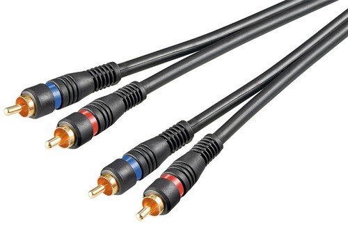 Short twin rca leads - 0.2m,