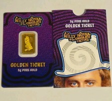 Pamp 5gram Gold Bar Willy Wonka First Edition in sleeve 3000 Mintage 