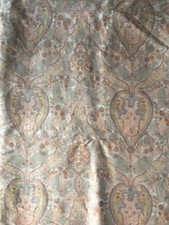 Paisley shot silk & cotton lined Vintage Fabric Panel, peachy beige,mauve, Fab
