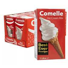Comelle Liquid Ice Cream Mix 1 Litre Cartons Vanilla Soft Serve Single & 12 Pack
