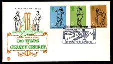 1973 CRICKET FDC, DOWNEND W.G. GRACE SPECIAL CANCEL, CAT. £25