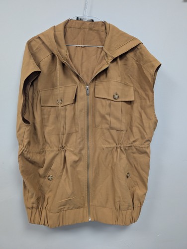 Zara tan drawstring - drawstring, hooded