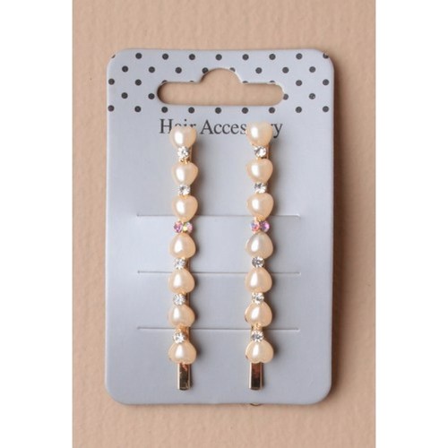Gold hair slides clips - x,