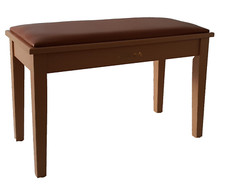 Chase Piano Digital Keyboard Duet Stool Bench in Light Cherry and Seat Storage.