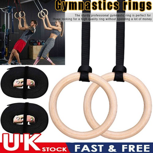 Fitness wooden gymnastic rings - wooden,