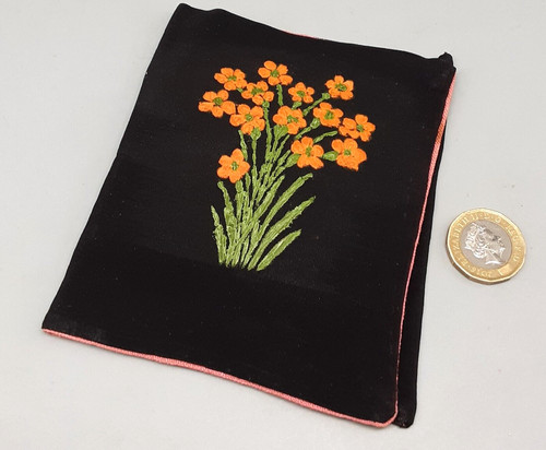 Vintage black silk hand - silk?,