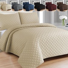 3 PIECE QUILTED BEDSPREAD BED