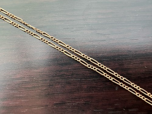 Antique 9ct gold figaro - 9ct, chain