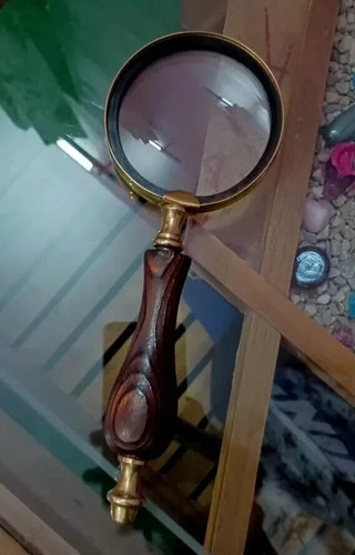 Antique brass heavy magnifying - antique,