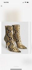 Genuine Leather Snake Effect Heeled Pointed To Boots Karen Millen 37 U.K. 4