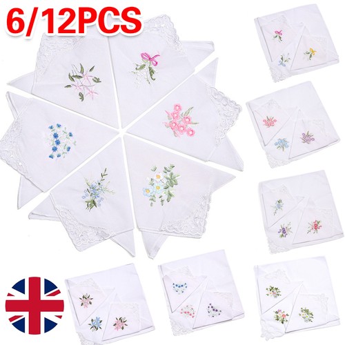 12pcs ladies handkerchiefs - 6/12pcs,