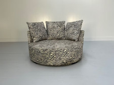 Fendi Casa "Efea" Round Loveseat Chaise Sofa - In Zebra Print Hide - RRP £10,000