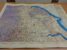 WW2 (1942) RAF map entitled "ENGLAND, NORTH EAST" (LEEDS, YORK, MIDDLESBROUGH)