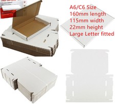 100x WHITE C6 A6 BOX 115x160x22mm ROYALMAIL LARGE LETTER POSTAL CARDBOARD PIP 4U