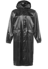 MENS LONG WATERPROOF WINDPROOF JACKET gents black hiking mac country trench coat