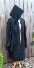 University Graduation Black Cape & Mortar Board  Size 6.5 Charity Sale