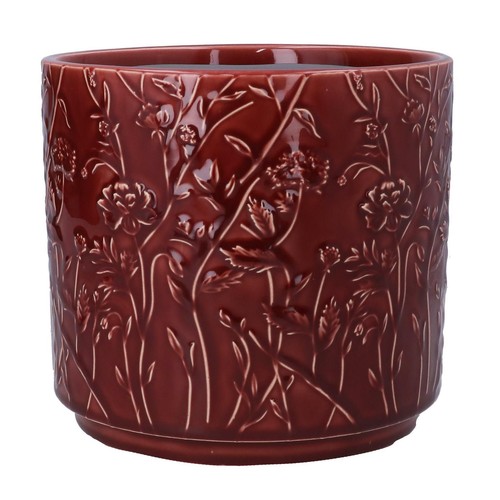 Burgundy plant pot pretty - pot, x1
