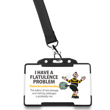 I Have A Flatulence Problem Funny Novelty Card And Lanyard