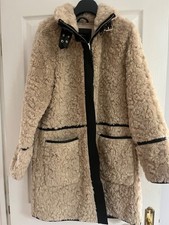 River Island size 8 faux fur biker style coat. 