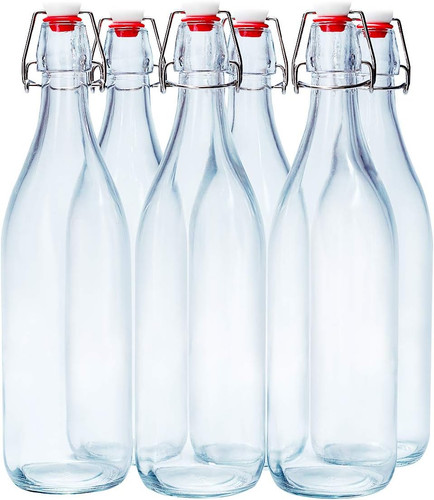 Pack glass swing top bottles - 6,