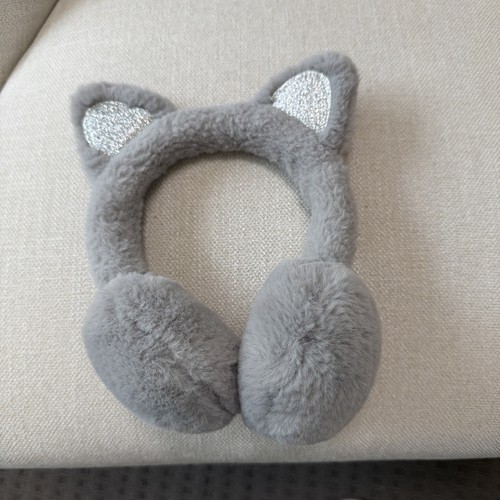 Cat ear muffs - cat, silver