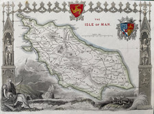 1843 Antique Map; Isle of Man