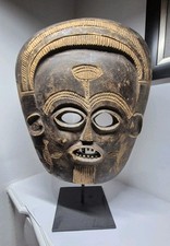 Wooden Handcarved Melenesia Paupa New Guinea Oceania Oblong Tribal Face Mask