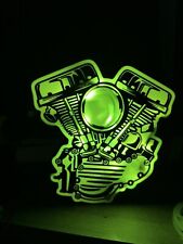 Harley Davidson Panhead Engine LED Lightbox Sign – Vintage Motorcycle Wall Art