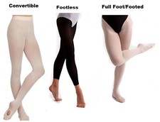 Dance Tights Girls Women's Convertible Footed Footless Soft Ballet Tights Semi