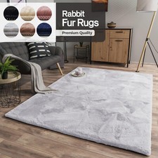 Rabbit Fur Rug Soft Thick