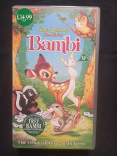 First Disney Classic release 'Bambi' VHS video with all original promo leaflets