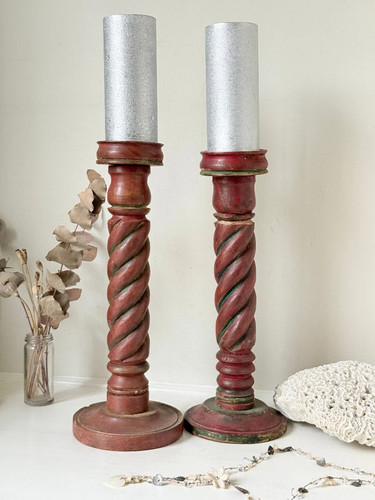 Vintage wooden barley twist - wooden,