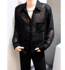 Mens Mesh Shirt Sheer Top