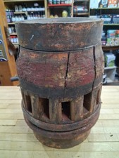 Cast Iron and Wood Wagon Wheel Hub, Antique Farm Relic