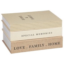 3 Pcs Book Shaped Box Set Faux