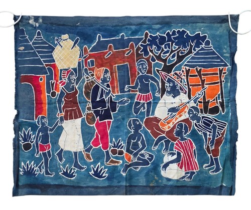 Vtg african batik wall hanging - african,