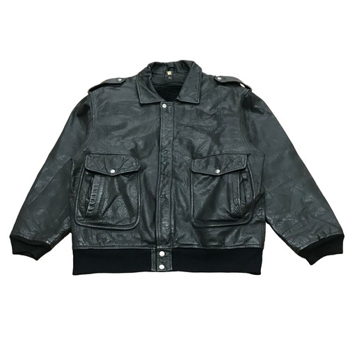 Leather bomber jacket - leather,