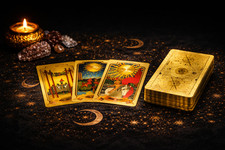 Golden tarot deck cards - golden,