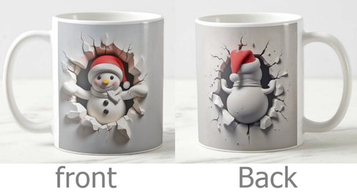 Cute snowman breakthrough mug - snowman,