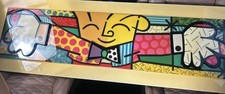 RARE ~ Romero Britto The Hug 1993 3D Acrylic Sculpture, Yellow Border, BM-B 1143