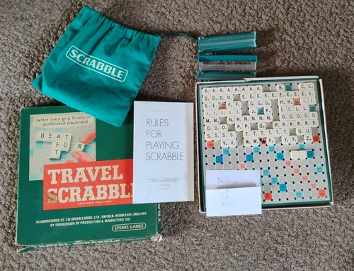 1960s travel scrabble board - travel,