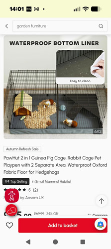 Pawhut guinea pig cage in - pig, cage,