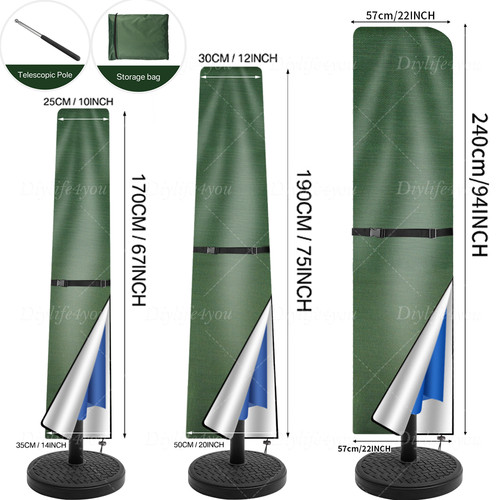Parasol cover with zip - parasol,