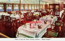 Main Dining Saloon, Royal Eagle, Eagle Steamers, Postcard, 1930s?