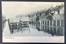 1905 Atherton Norfolk postcard GREAT YARMOUTH Union Railway & Street, Flooding